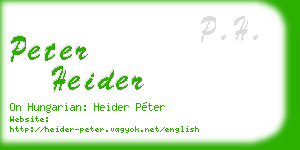peter heider business card